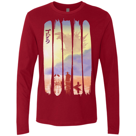 T-Shirts Cardinal / S Japanese Kaiju Men's Premium Long Sleeve