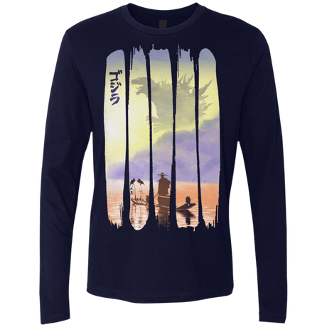 T-Shirts Midnight Navy / S Japanese Kaiju Men's Premium Long Sleeve