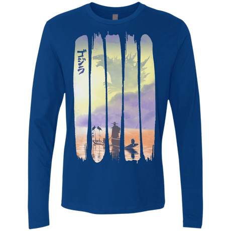 T-Shirts Royal / S Japanese Kaiju Men's Premium Long Sleeve