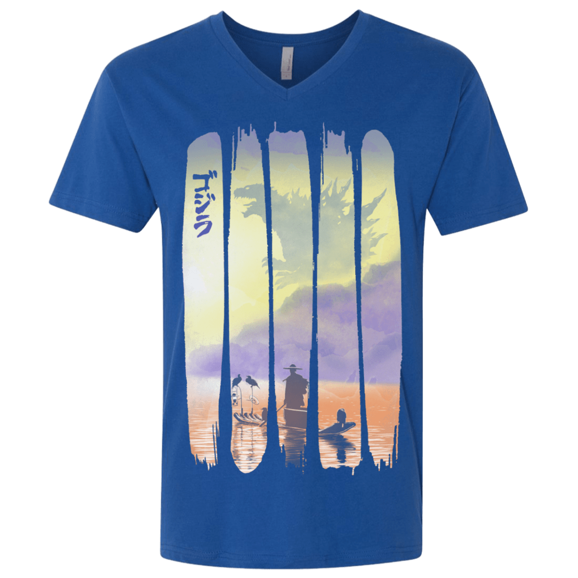 T-Shirts Royal / X-Small Japanese Kaiju Men's Premium V-Neck