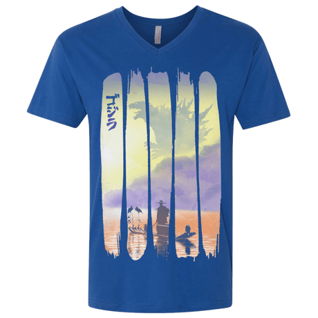 T-Shirts Royal / X-Small Japanese Kaiju Men's Premium V-Neck