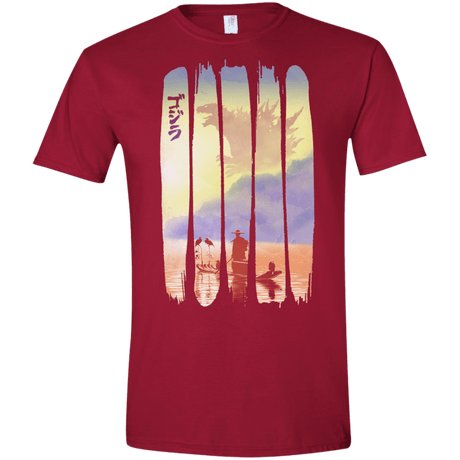 T-Shirts Cardinal Red / S Japanese Kaiju Men's Semi-Fitted Softstyle