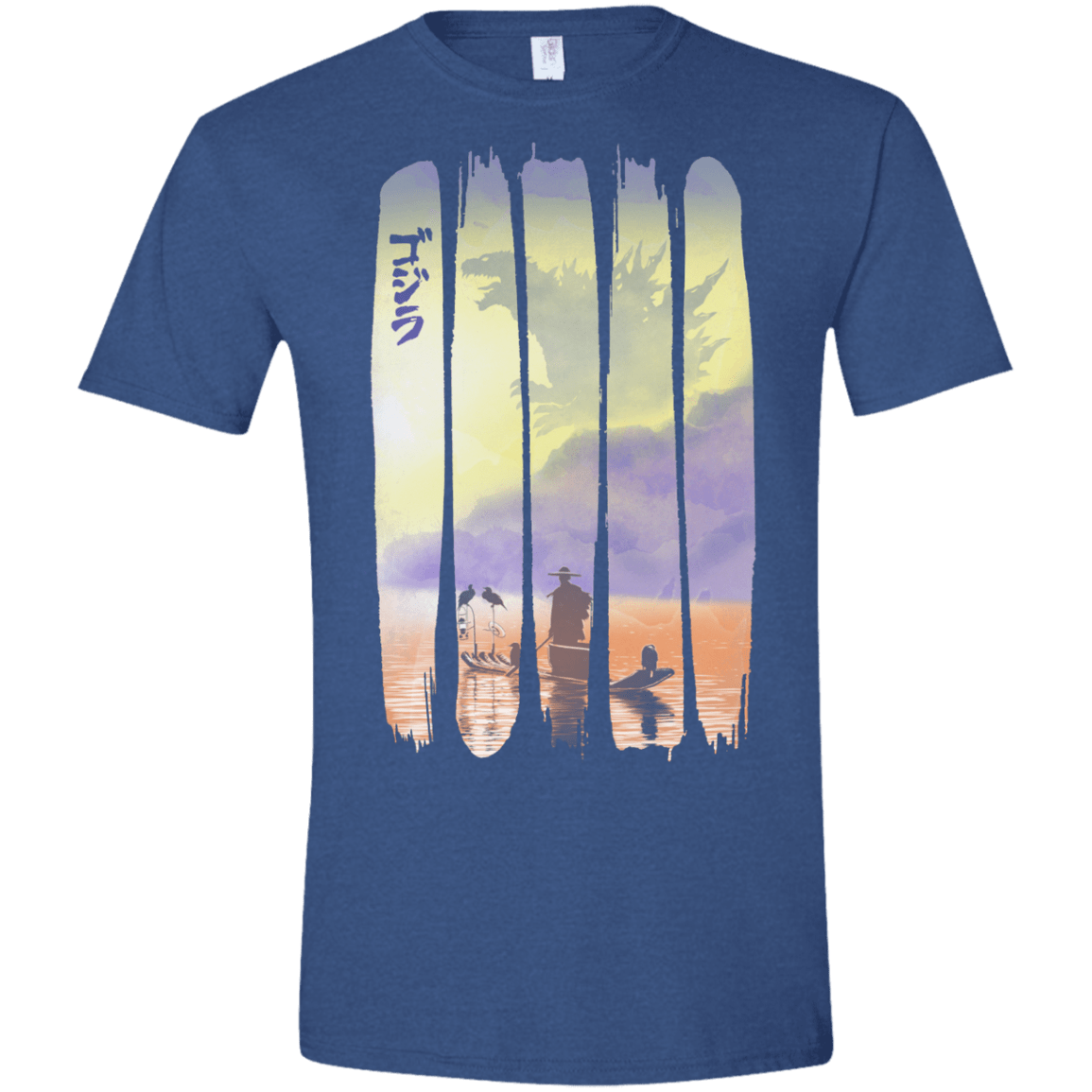 T-Shirts Heather Royal / X-Small Japanese Kaiju Men's Semi-Fitted Softstyle