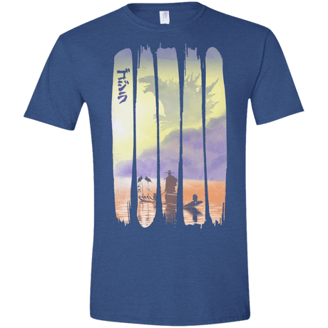 T-Shirts Heather Royal / X-Small Japanese Kaiju Men's Semi-Fitted Softstyle