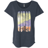 T-Shirts Vintage Navy / X-Small Japanese Kaiju Triblend Dolman Sleeve