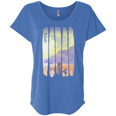 T-Shirts Vintage Royal / X-Small Japanese Kaiju Triblend Dolman Sleeve