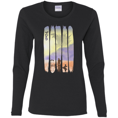 T-Shirts Black / S Japanese Kaiju Women's Long Sleeve T-Shirt