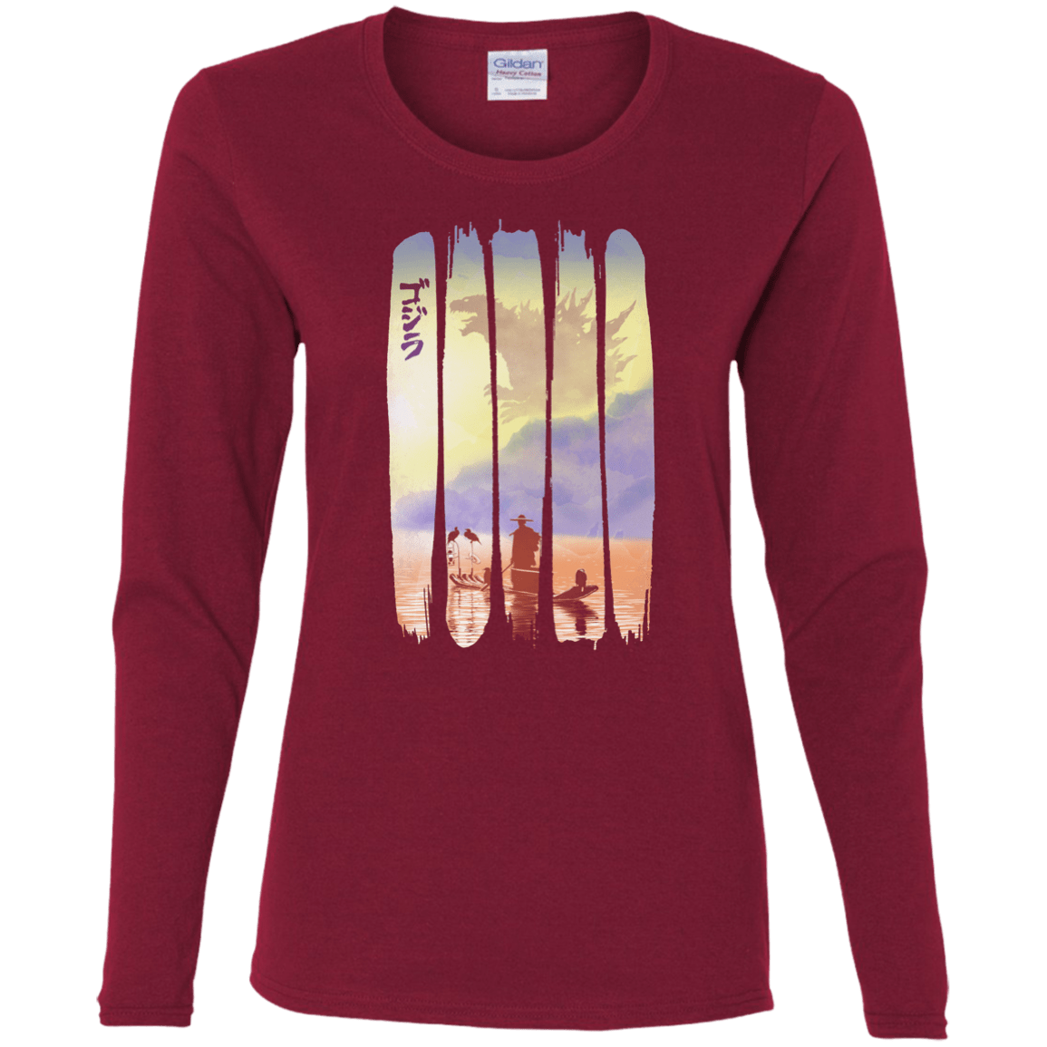T-Shirts Cardinal / S Japanese Kaiju Women's Long Sleeve T-Shirt