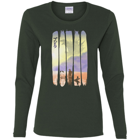 T-Shirts Forest / S Japanese Kaiju Women's Long Sleeve T-Shirt
