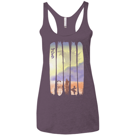 T-Shirts Vintage Purple / X-Small Japanese Kaiju Women's Triblend Racerback Tank