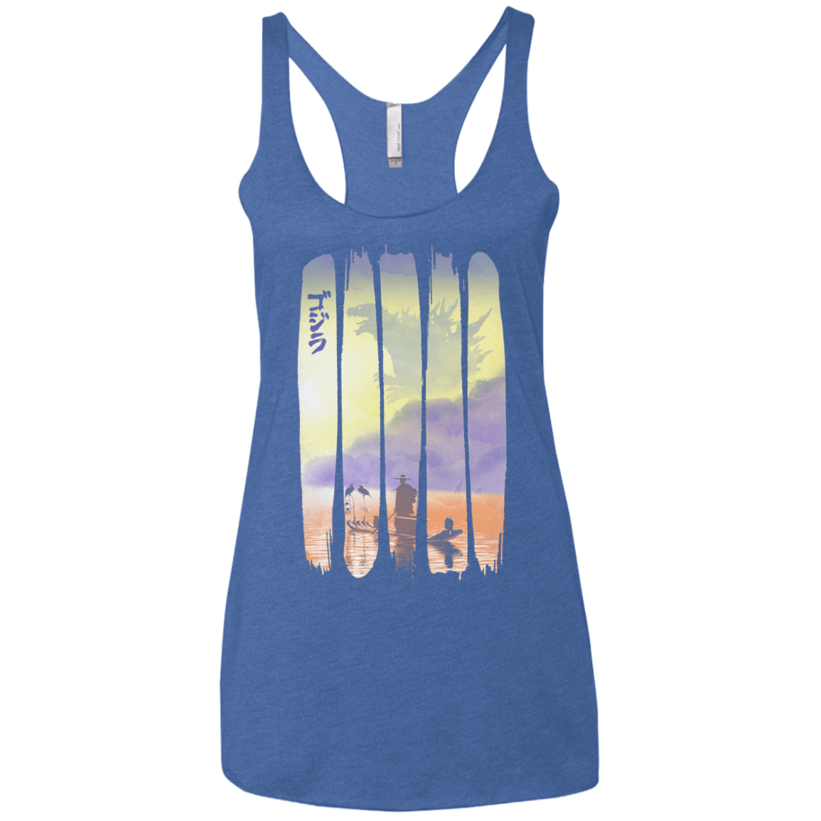 T-Shirts Vintage Royal / X-Small Japanese Kaiju Women's Triblend Racerback Tank