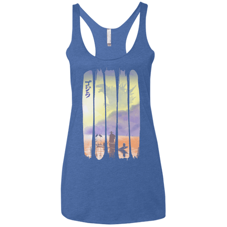 T-Shirts Vintage Royal / X-Small Japanese Kaiju Women's Triblend Racerback Tank