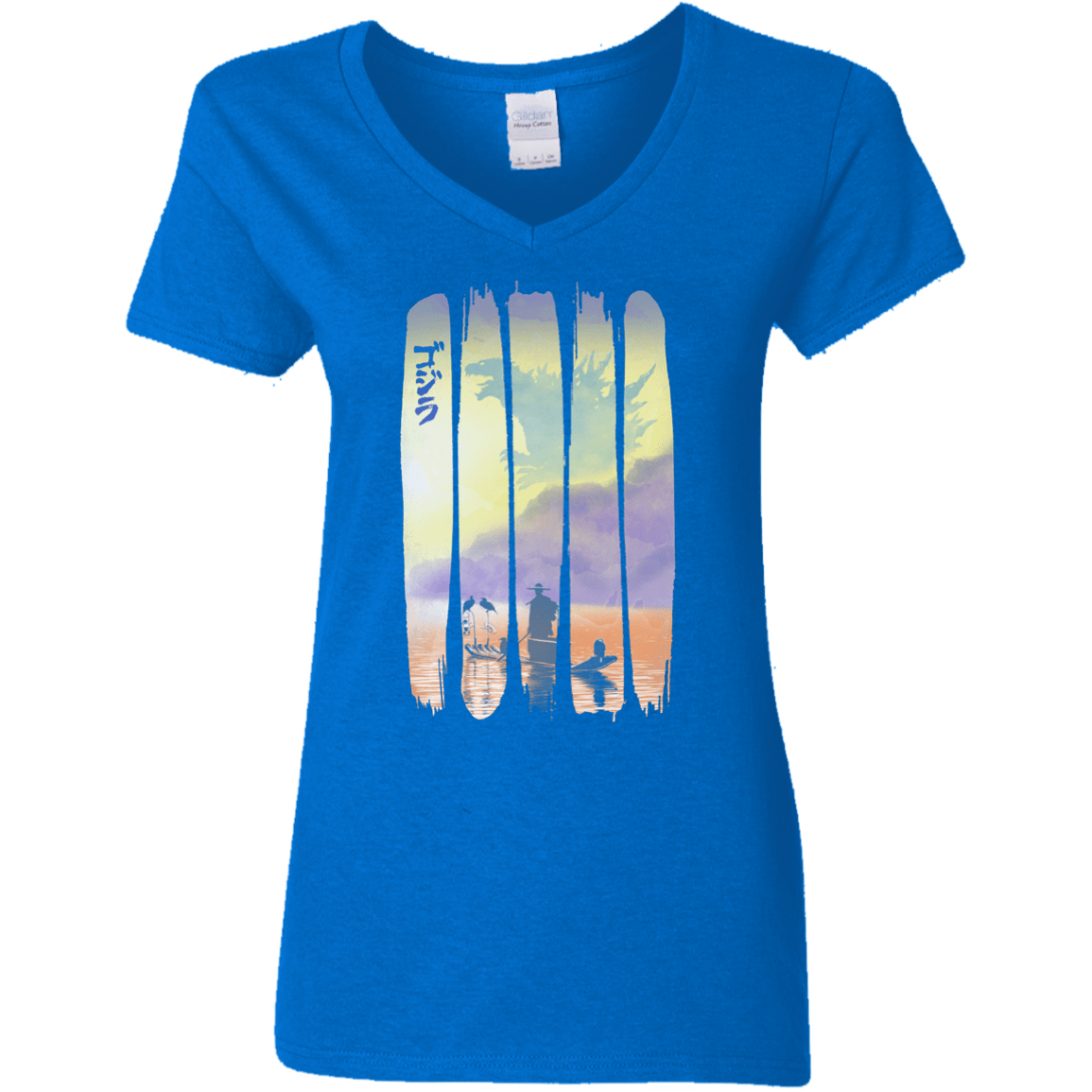 T-Shirts Royal / S Japanese Kaiju Women's V-Neck T-Shirt