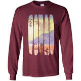 T-Shirts Maroon / YS Japanese Kaiju Youth Long Sleeve T-Shirt