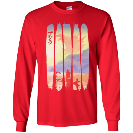 T-Shirts Red / YS Japanese Kaiju Youth Long Sleeve T-Shirt