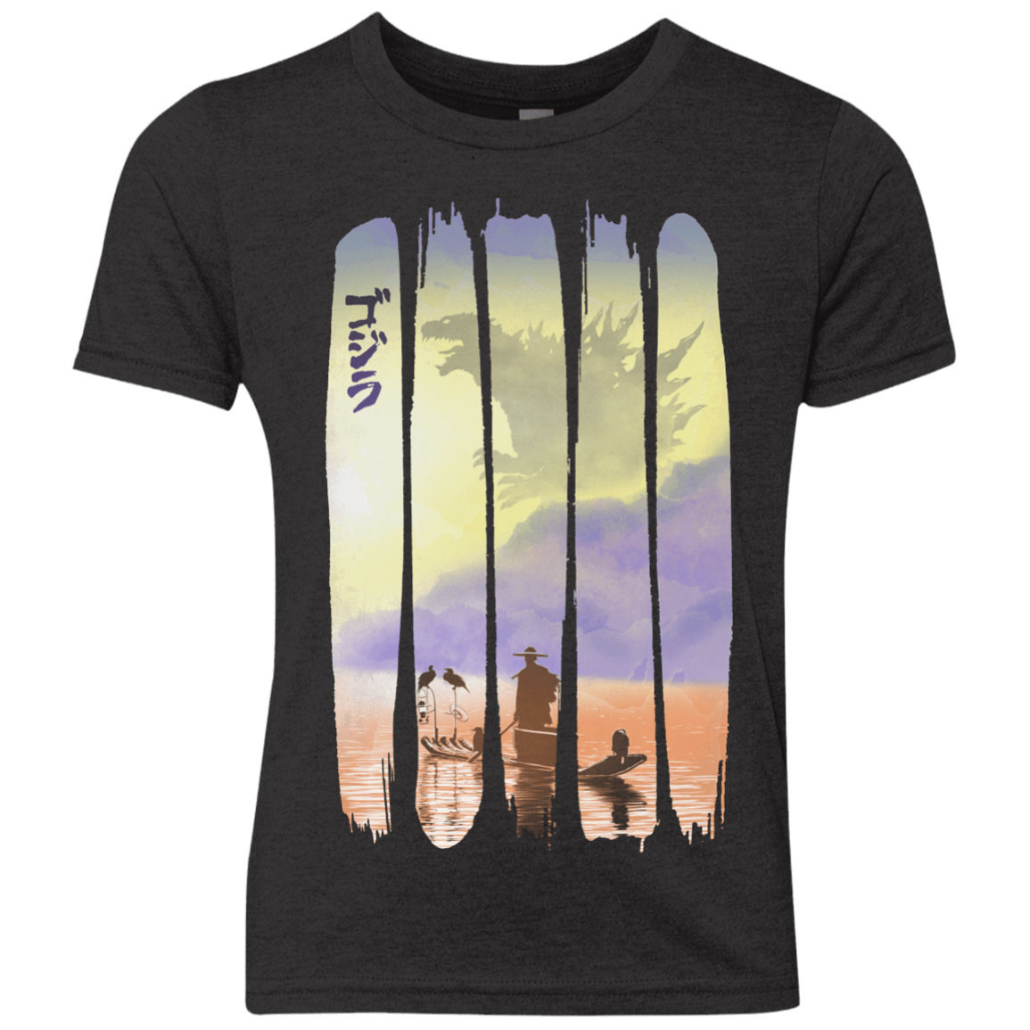 T-Shirts Vintage Black / YXS Japanese Kaiju Youth Triblend T-Shirt
