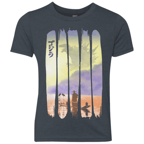 T-Shirts Vintage Navy / YXS Japanese Kaiju Youth Triblend T-Shirt