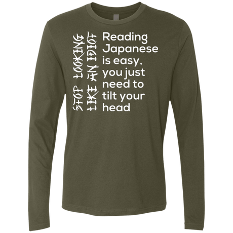 T-Shirts Military Green / Small Japanese Men's Premium Long Sleeve
