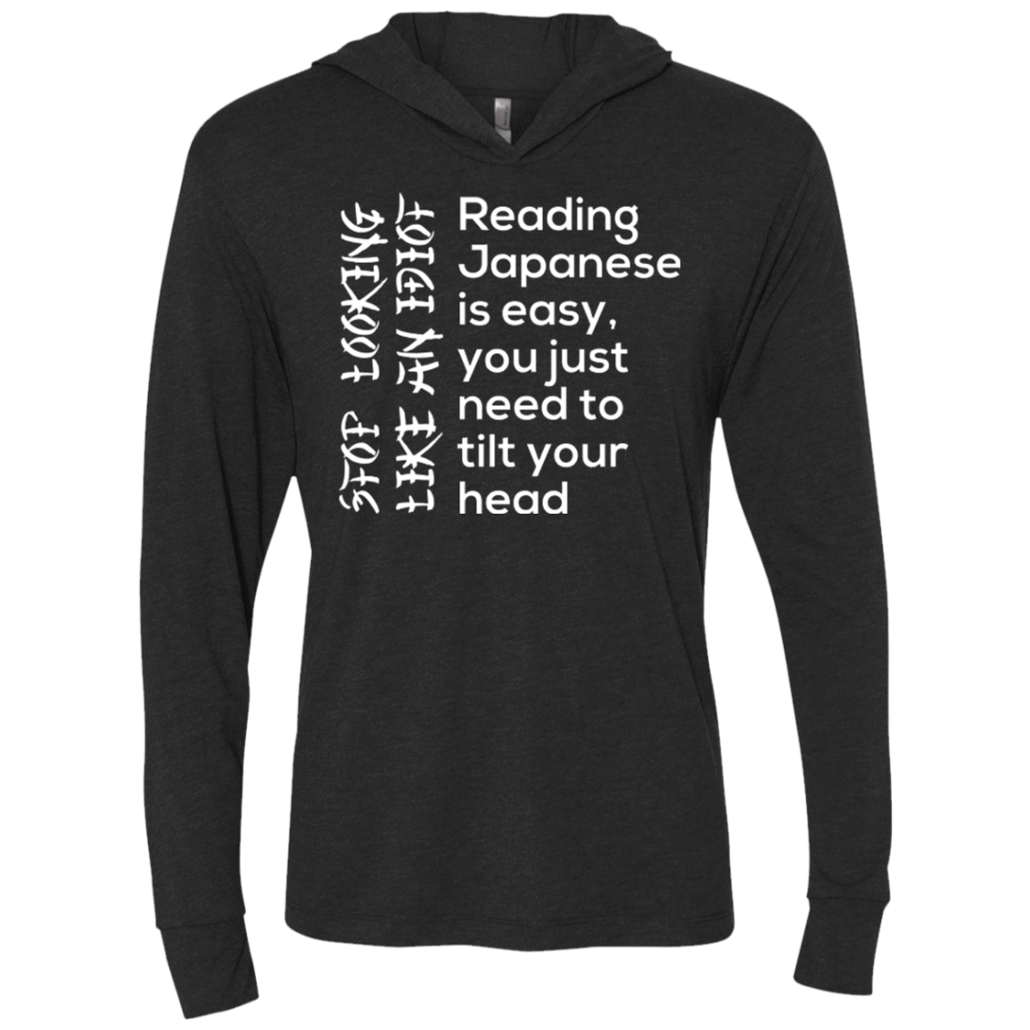 T-Shirts Vintage Black / X-Small Japanese Triblend Long Sleeve Hoodie Tee