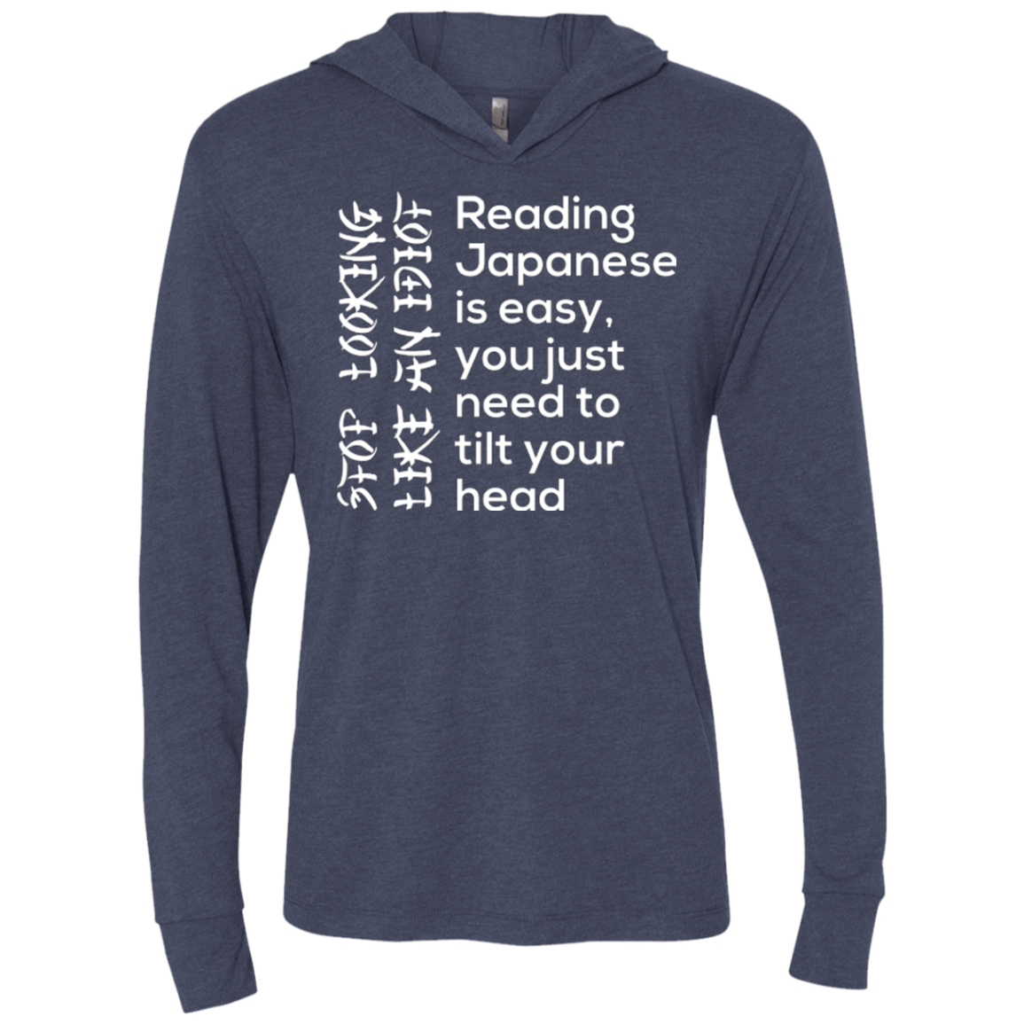 T-Shirts Vintage Navy / X-Small Japanese Triblend Long Sleeve Hoodie Tee