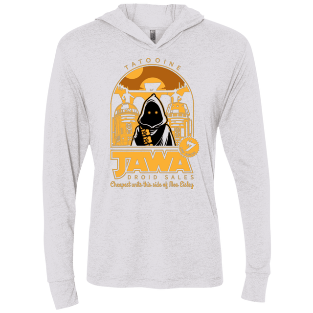 T-Shirts Heather White / X-Small Jawa Droid Sales Triblend Long Sleeve Hoodie Tee