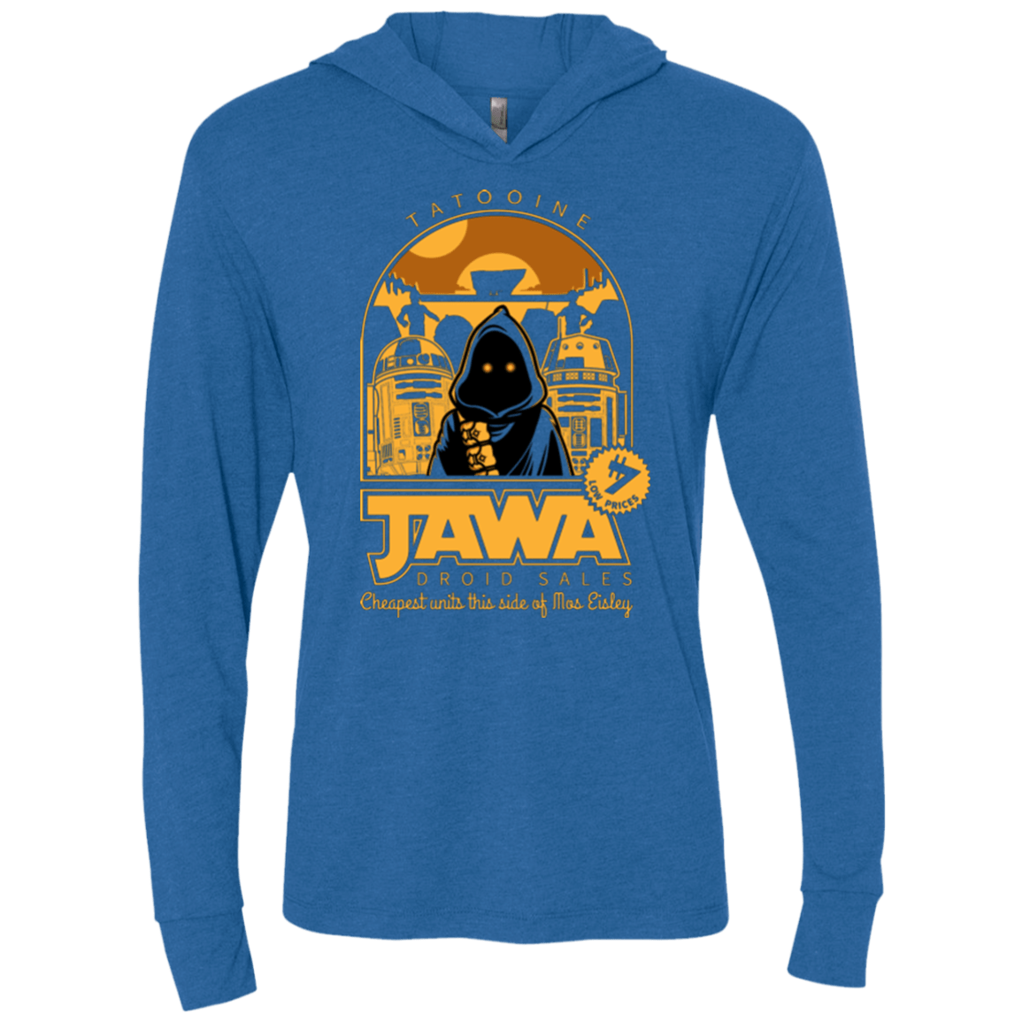 T-Shirts Vintage Royal / X-Small Jawa Droid Sales Triblend Long Sleeve Hoodie Tee