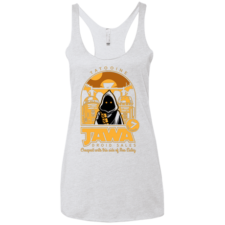 T-Shirts Heather White / X-Small Jawa Droid Sales Women's Triblend Racerback Tank