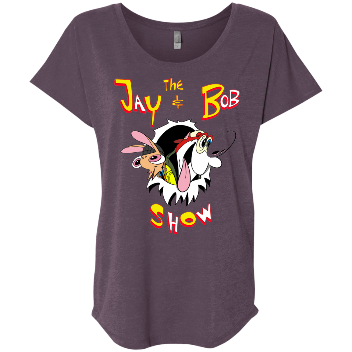 T-Shirts Vintage Purple / X-Small Jay & Bob Triblend Dolman Sleeve