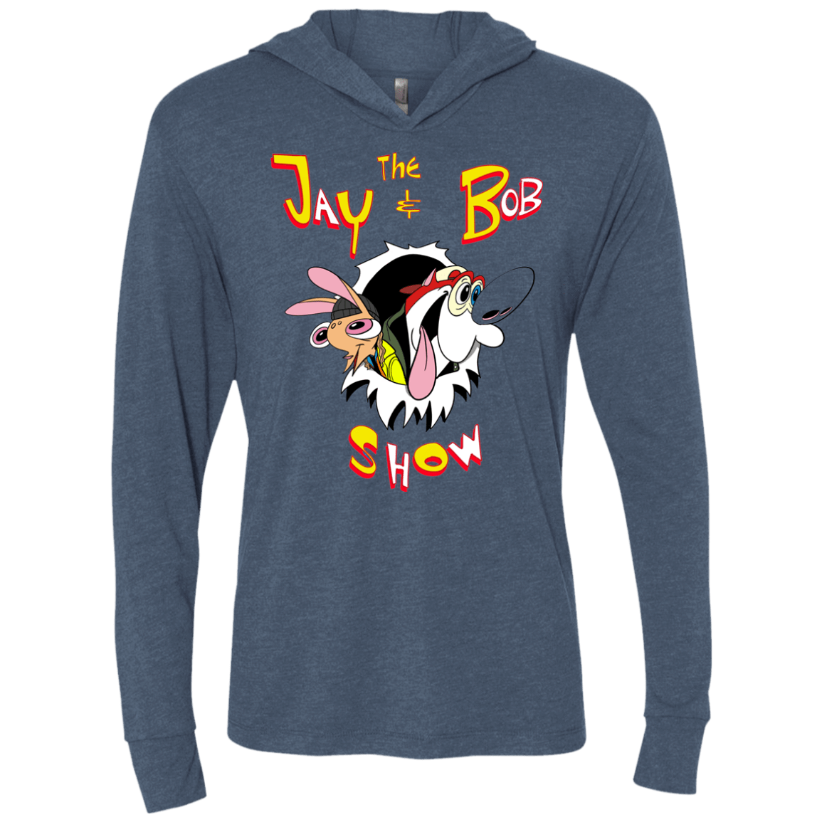 T-Shirts Indigo / X-Small Jay & Bob Triblend Long Sleeve Hoodie Tee