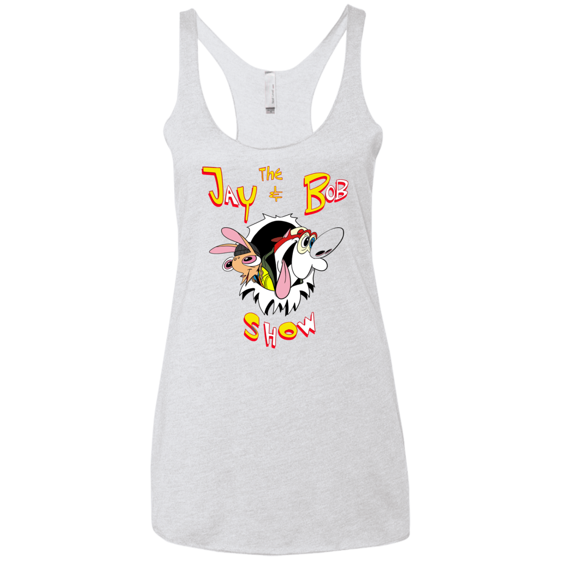 T-Shirts Heather White / X-Small Jay & Bob Women's Triblend Racerback Tank