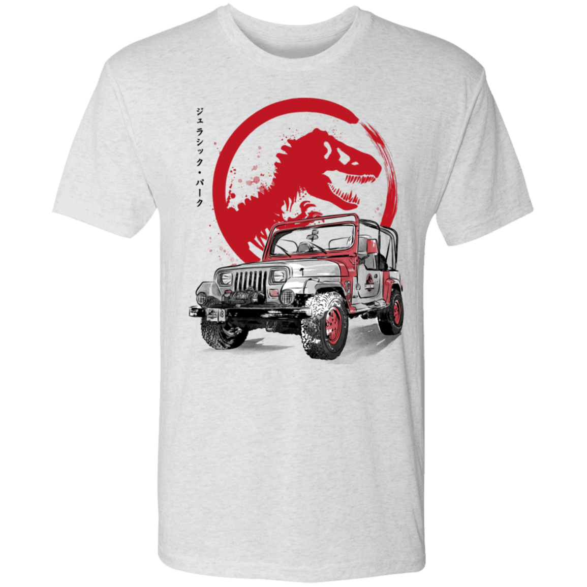 T-Shirts Heather White / S Jeep Wrangler YJ Sahara sumi-e Men's Triblend T-Shirt