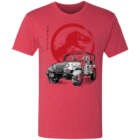 T-Shirts Vintage Red / S Jeep Wrangler YJ Sahara sumi-e Men's Triblend T-Shirt