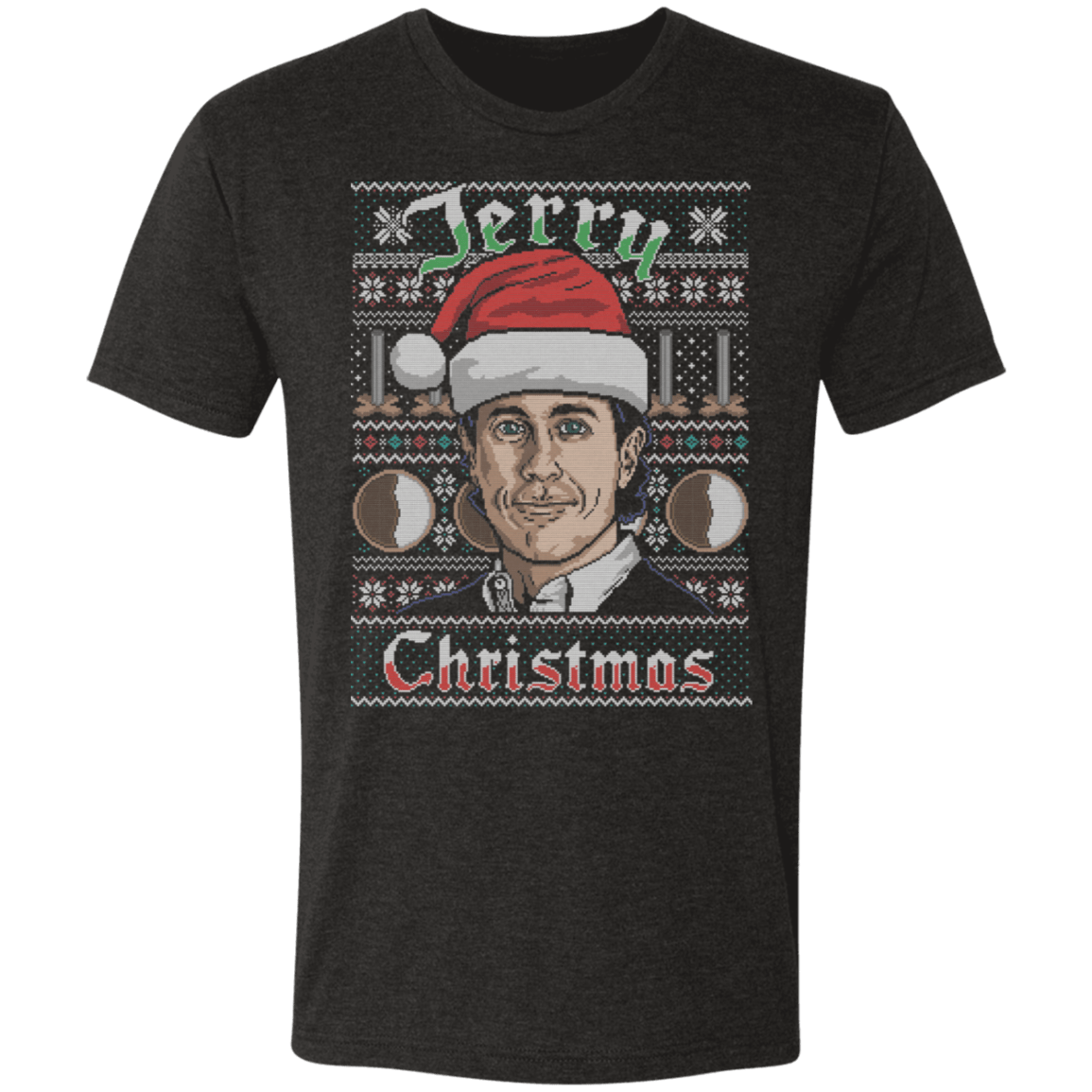 T-Shirts Vintage Black / S Jerry Christmas Ugly Sweater Men's Triblend T-Shirt