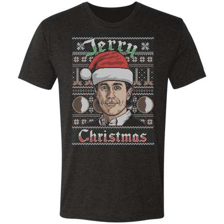 T-Shirts Vintage Black / S Jerry Christmas Ugly Sweater Men's Triblend T-Shirt
