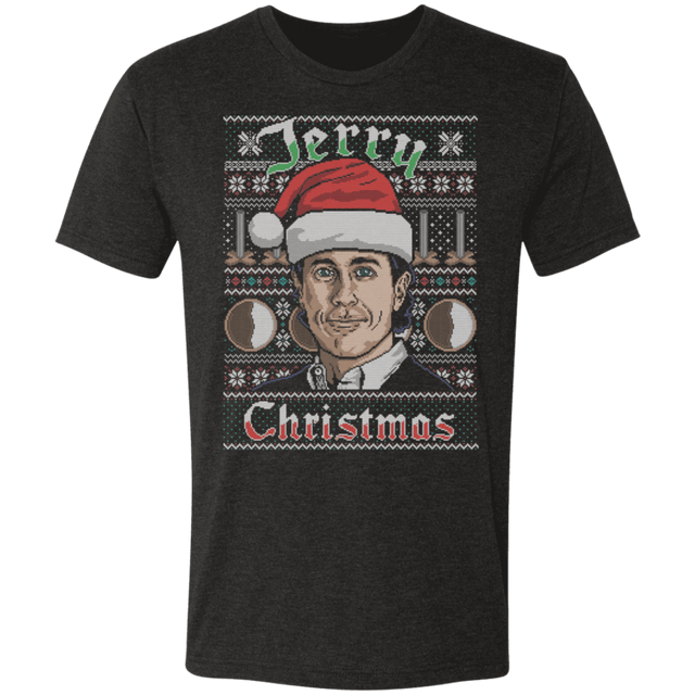 T-Shirts Vintage Black / S Jerry Christmas Ugly Sweater Men's Triblend T-Shirt