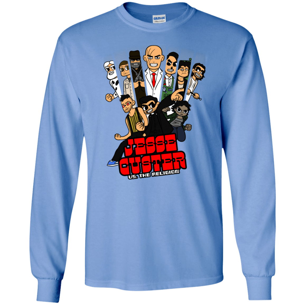 T-Shirts Carolina Blue / S Jesse Custer vs The Religion Men's Long Sleeve T-Shirt