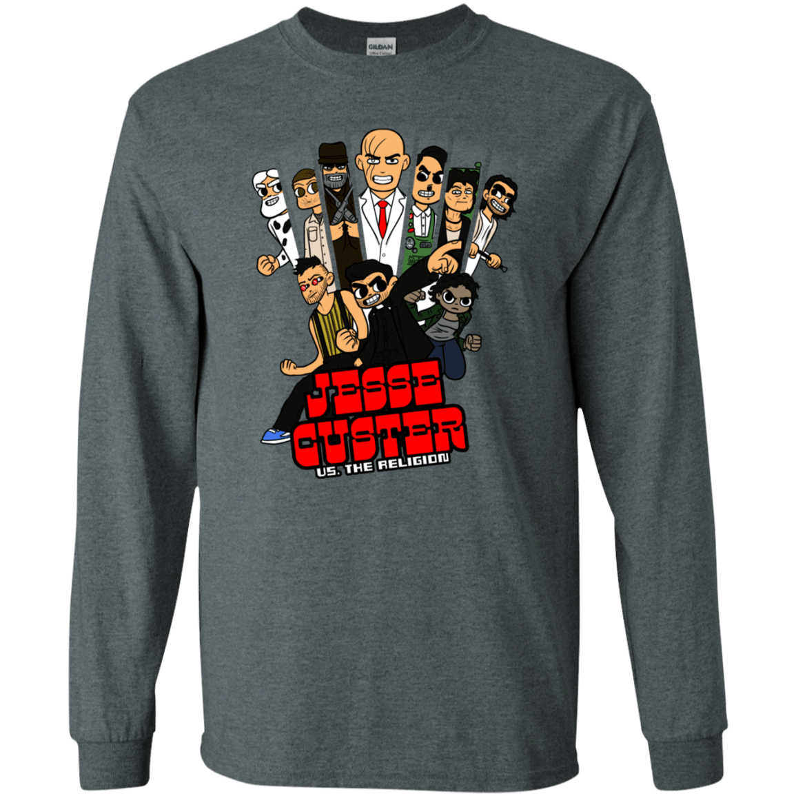 T-Shirts Dark Heather / S Jesse Custer vs The Religion Men's Long Sleeve T-Shirt