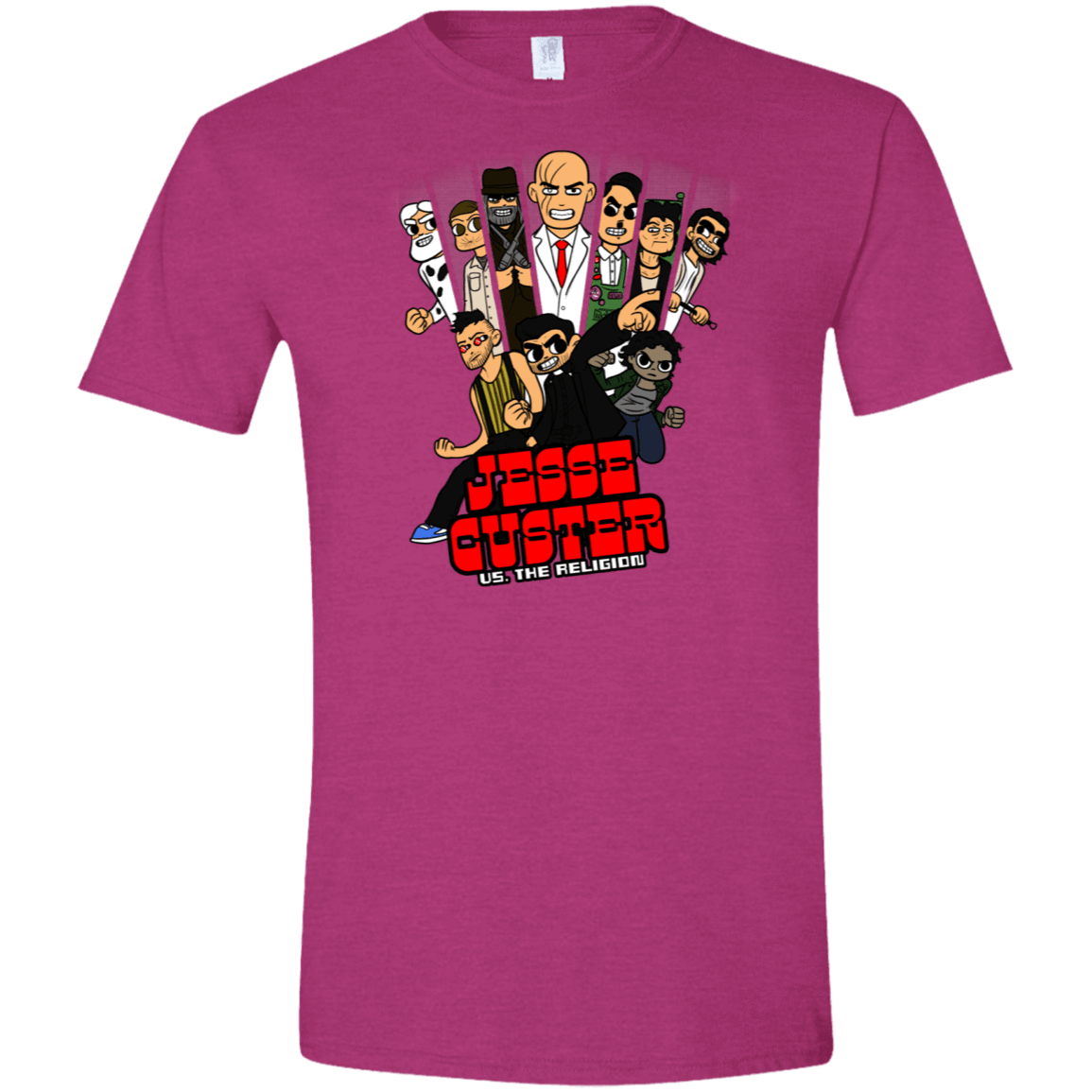 T-Shirts Antique Heliconia / S Jesse Custer vs The Religion Men's Semi-Fitted Softstyle