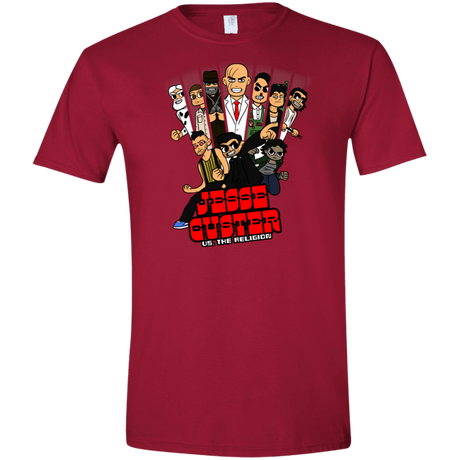 T-Shirts Cardinal Red / S Jesse Custer vs The Religion Men's Semi-Fitted Softstyle