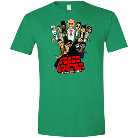 T-Shirts Heather Irish Green / S Jesse Custer vs The Religion Men's Semi-Fitted Softstyle