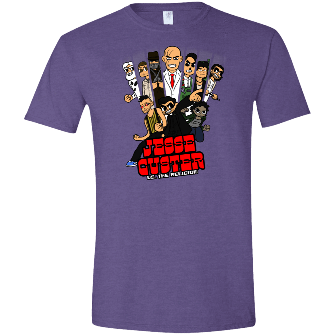 T-Shirts Heather Purple / S Jesse Custer vs The Religion Men's Semi-Fitted Softstyle