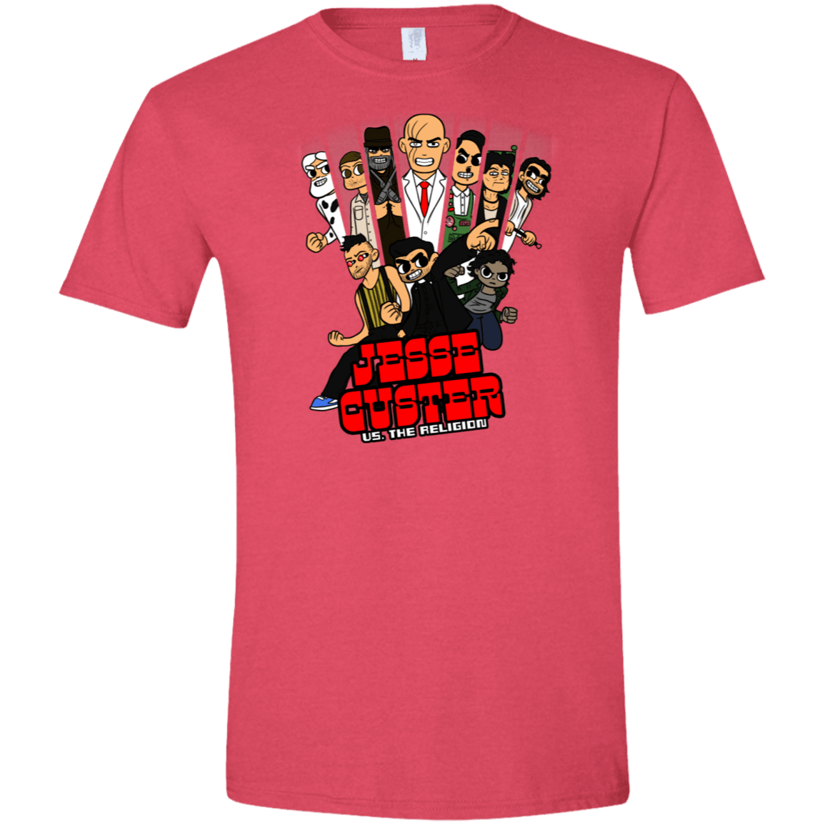 T-Shirts Heather Red / S Jesse Custer vs The Religion Men's Semi-Fitted Softstyle