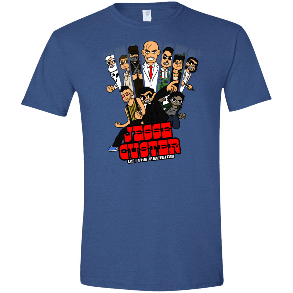 T-Shirts Heather Royal / X-Small Jesse Custer vs The Religion Men's Semi-Fitted Softstyle