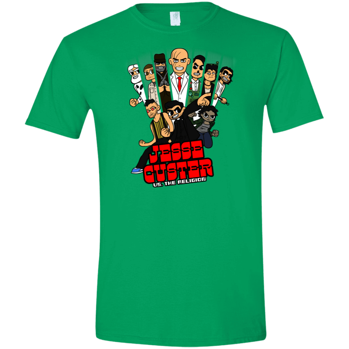 T-Shirts Irish Green / S Jesse Custer vs The Religion Men's Semi-Fitted Softstyle