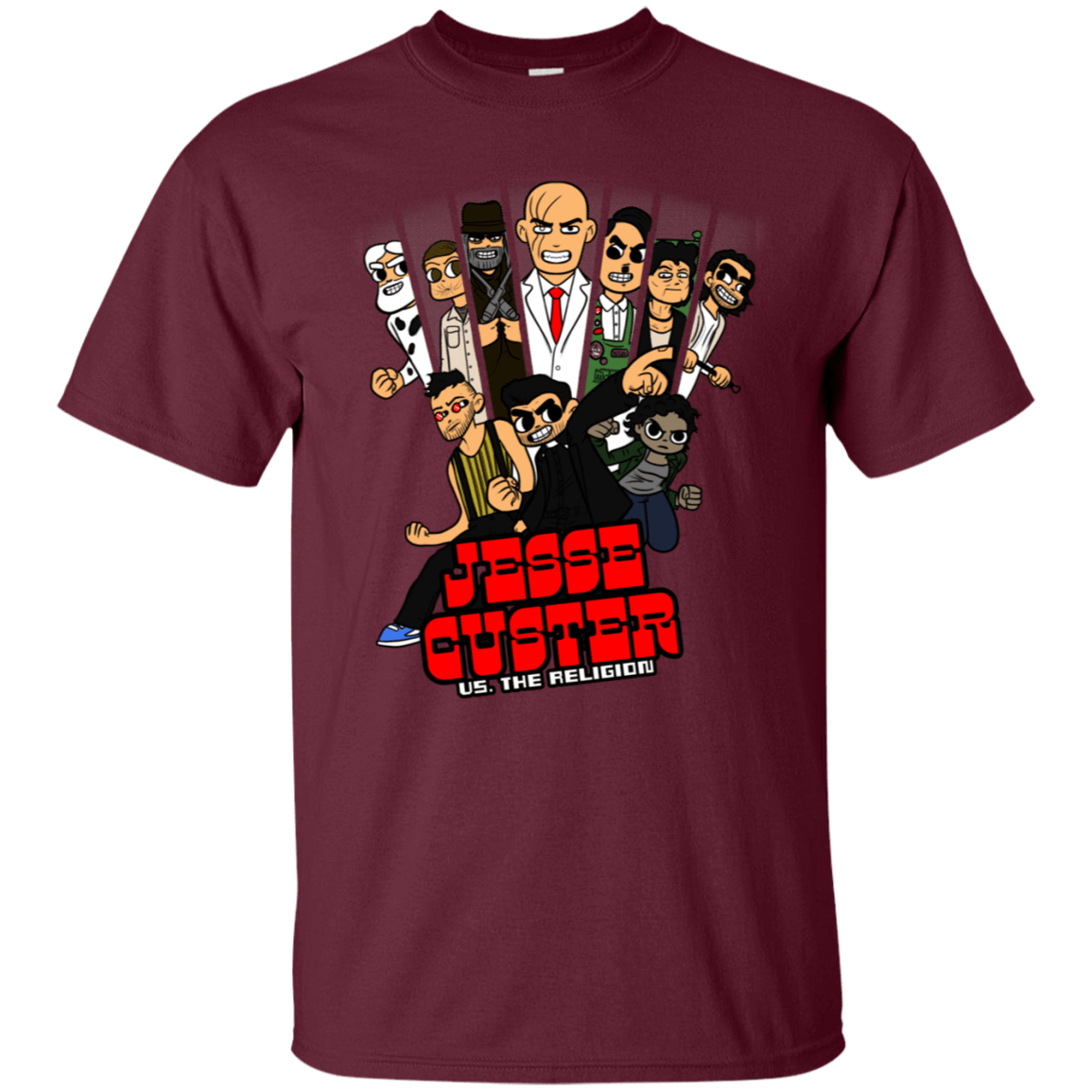 T-Shirts Maroon / S Jesse Custer vs The Religion T-Shirt