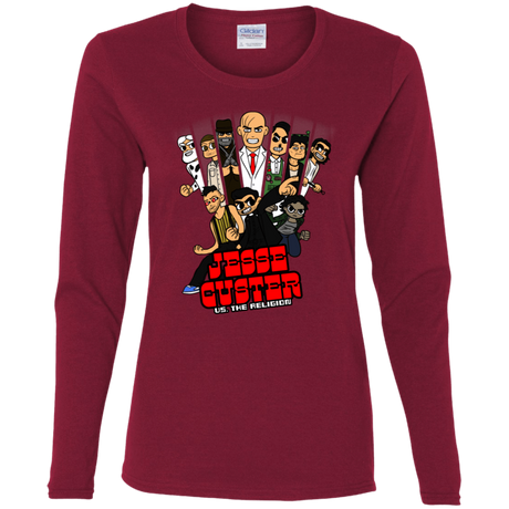 T-Shirts Cardinal / S Jesse Custer vs The Religion Women's Long Sleeve T-Shirt