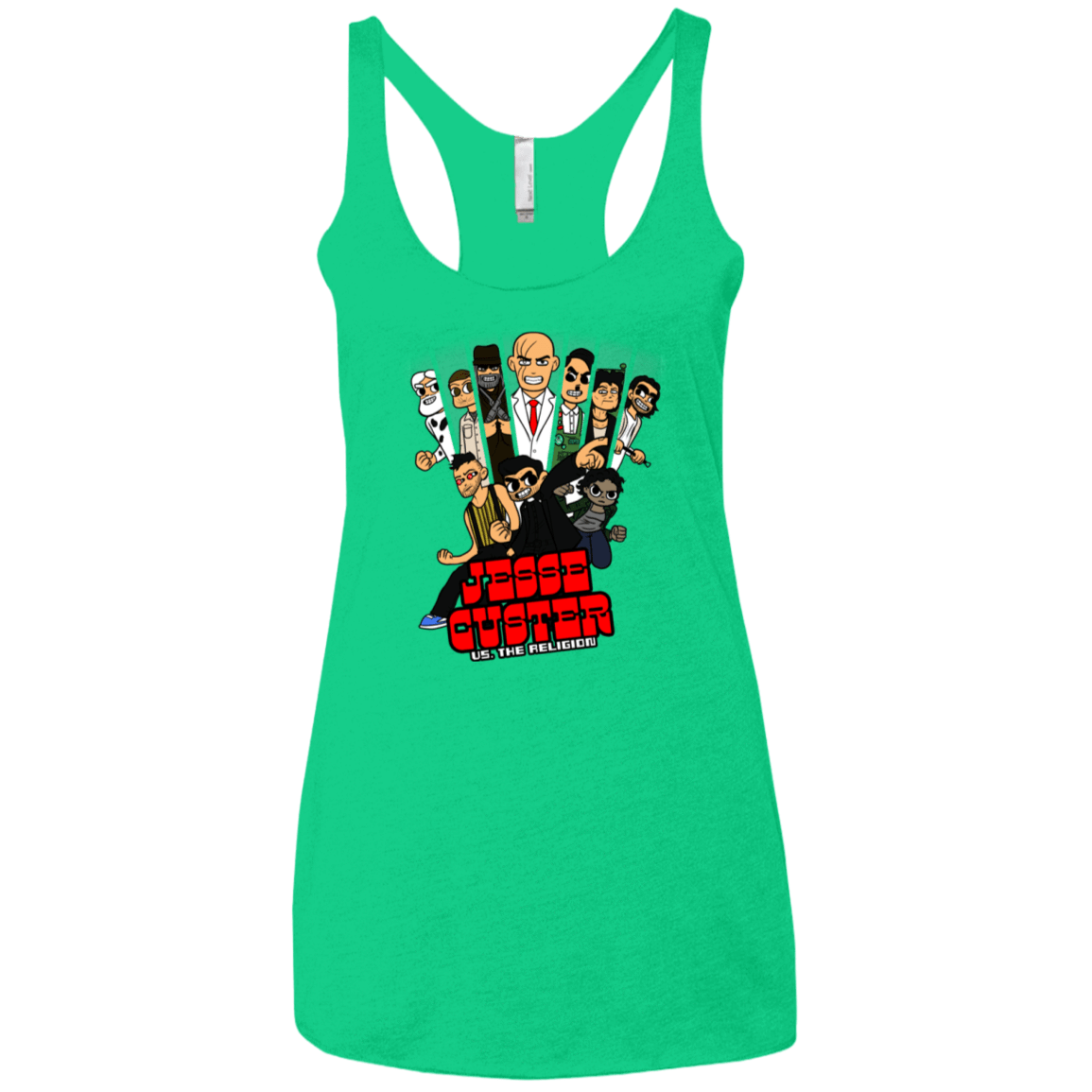 T-Shirts Envy / X-Small Jesse Custer vs The Religion Women's Triblend Racerback Tank