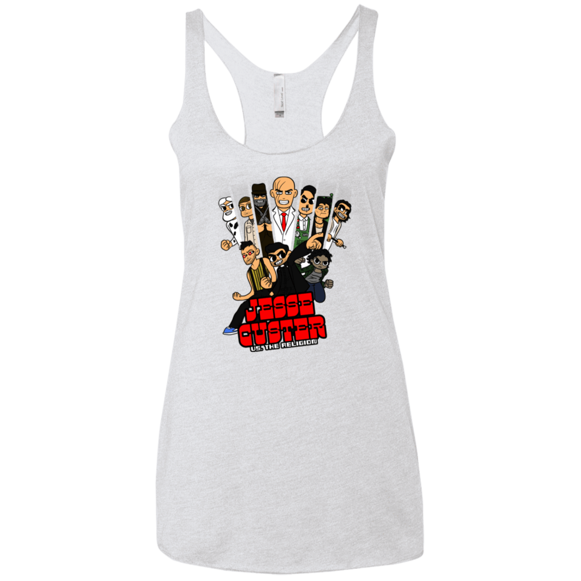 T-Shirts Heather White / X-Small Jesse Custer vs The Religion Women's Triblend Racerback Tank