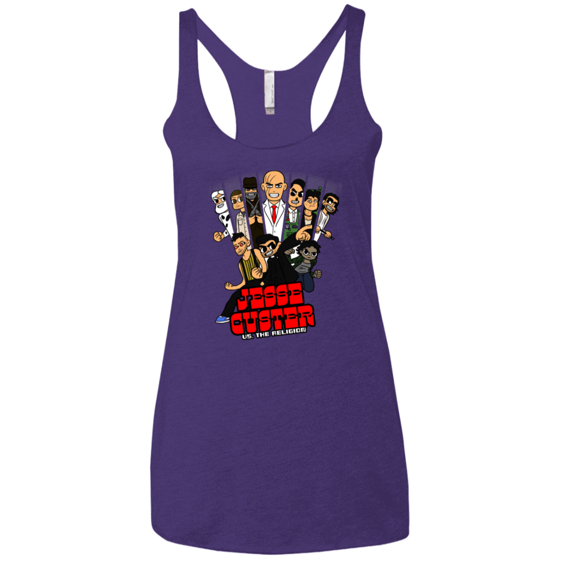 T-Shirts Purple Rush / X-Small Jesse Custer vs The Religion Women's Triblend Racerback Tank