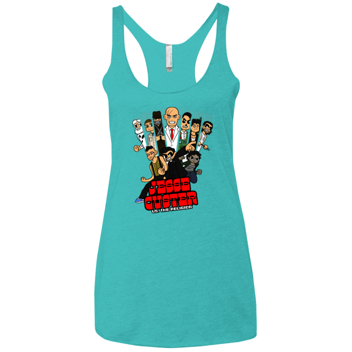 T-Shirts Tahiti Blue / X-Small Jesse Custer vs The Religion Women's Triblend Racerback Tank